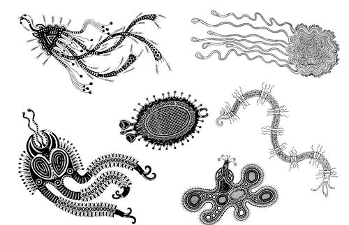 5_Cemelesai TAKIVALET, Virus Series (Sketch) , 2020, drawings and mural ©Cemelesai TAKIVALET.jpg