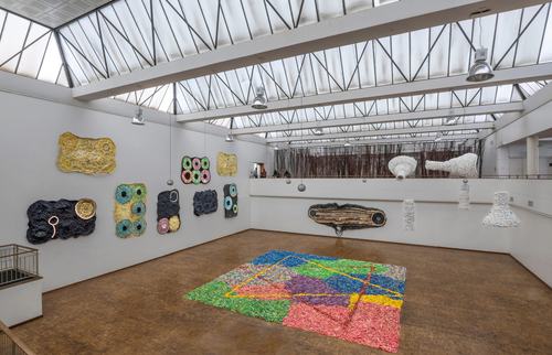 Moffat Takadiwa, Vestiges of Colonialism, installation view, National Gallery of Zimbabwe, Harare, 2023. Courtesy of the artist and Nicodim Gallery. PEQ