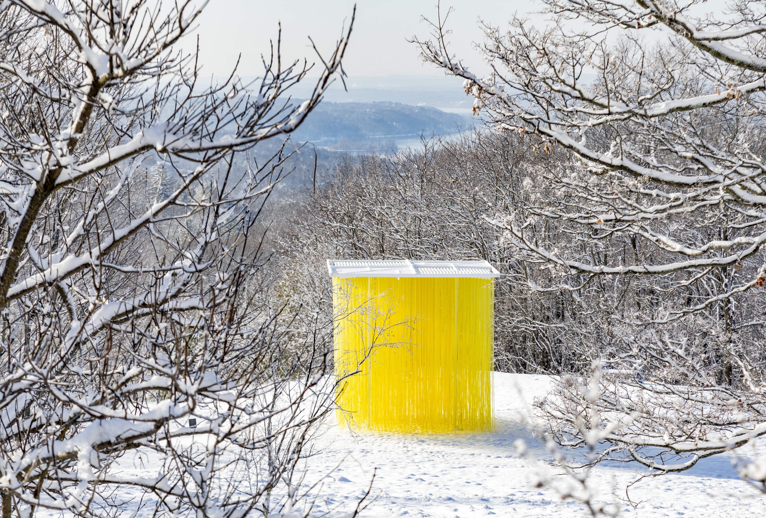 Jesús Soto (1923–2005), Penetrable, 1990. Painted iron, aluminum and plastic hoses, 508 x 508 x 508 cm. Colección Patricia Phelps de Cisneros. Installed at Olana State Historic Site, Hudson, New York (May 14, 2017–November 25, 2018). ©2017 Peter Aaron/OTTO.